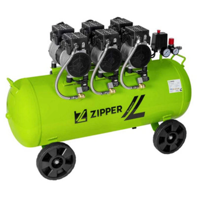Image of Zipper Zi-Com90Si Silent Air Compressor 90L 2250W Oil-Free 8 Bar