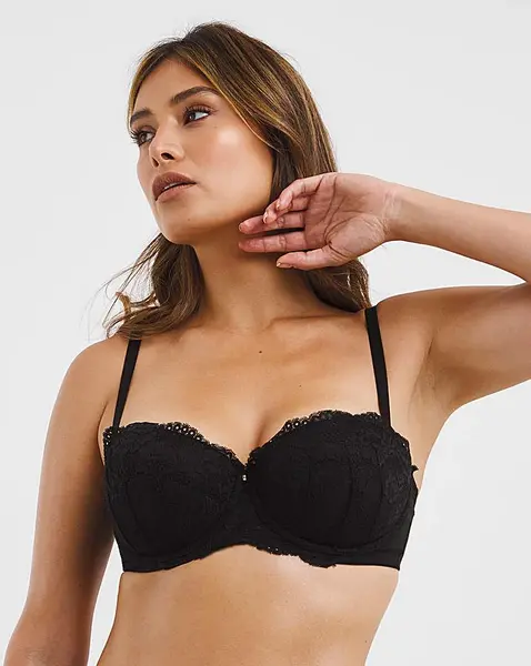 Image of Ann Summers Ann Summers Sexy Lace Balcony Bra Black Female 40F BB50230