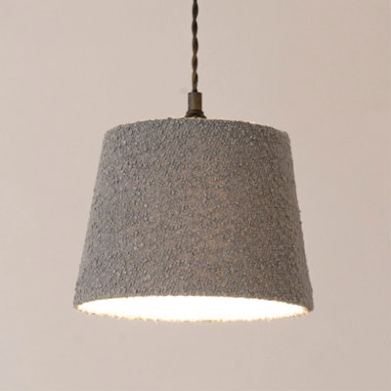 Image of ValueLights ValueLights Rory Boucle Fabric Tapered Easy Fit Ceiling Table Floor Lamp Shade in Grey Grey One Size Unisex 5016529272137