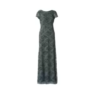 image of Adrianna Papell Beaded Cowl Back Gown - Green