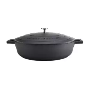 Image of Black Shallow Cast Aluminium Casserole Dish, 5L