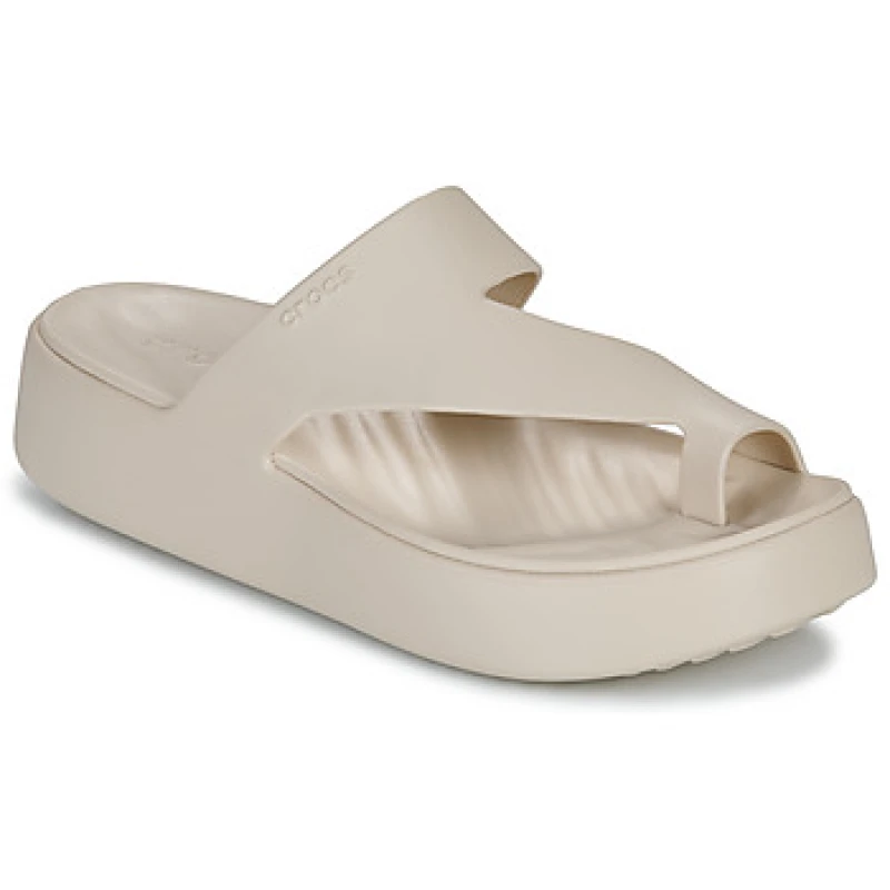 Image of Crocs Wedge flip-flops For Her Crocs Getaway Platform Toe Loop Beige Female 39/40