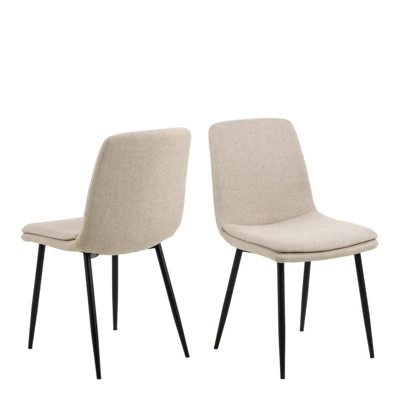 Image of Furniture To Go Becca Dining Chair in Beige Set of 4 Beige Unisex