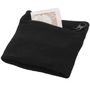 Bullet Brisky Sweatband With Zipper (8 x 8 x 1 cm) (Solid Black)