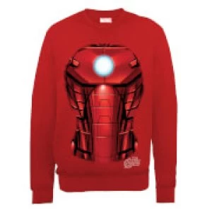 Image of Marvel Avengers Assemble Iron Man Chest Burst Sweatshirt - Red - L