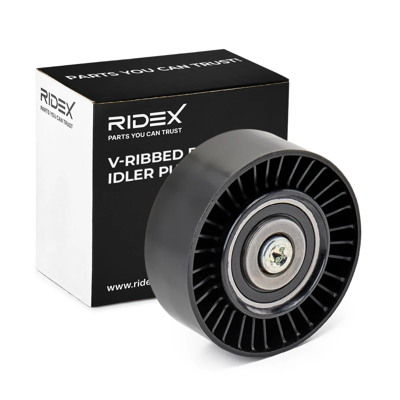 Image of Deflection / guide pulley, V-ribbed belt RIDEX 312D0108