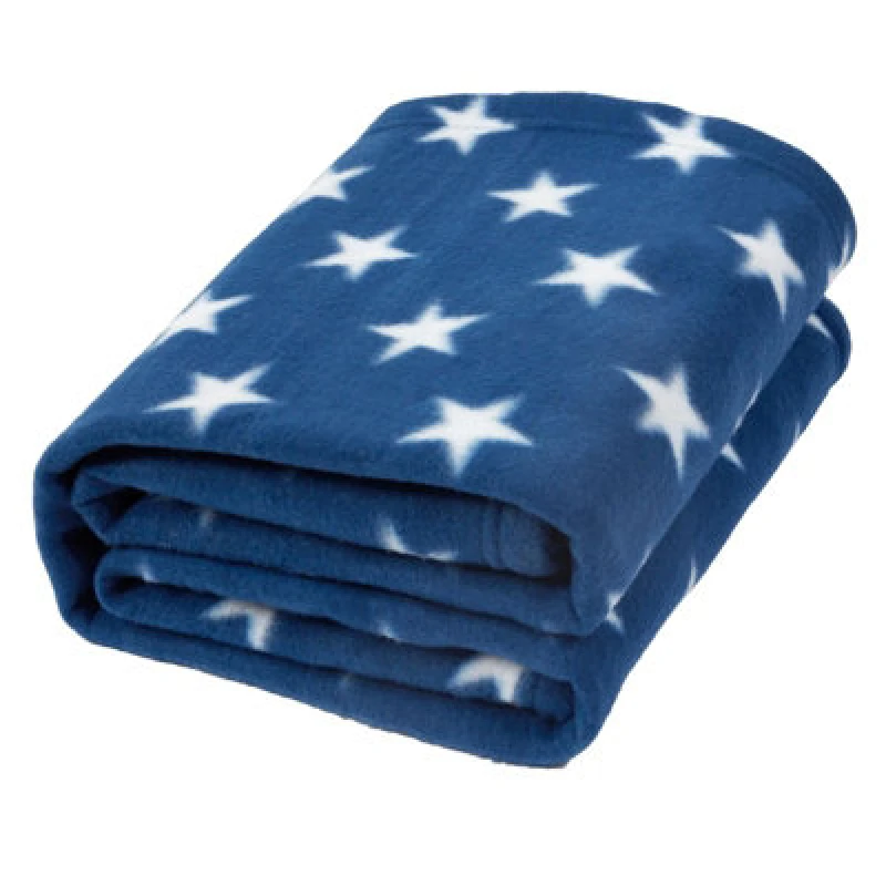 Image of OHS OHS Pack of 10 Printed Fleece Blanket Throw in Dark Blue Size: 120cm x 150cm Dark Blue 120cm x 150cm Unisex 5027434138364