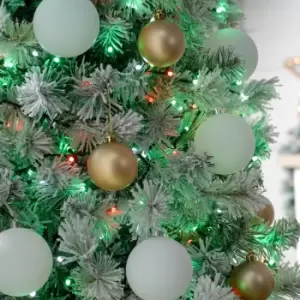 Image of Festive Indoor & Outdoor 7ft Christmas Tree Glow-Worm Lights 1000 Jolly Holly LEDs