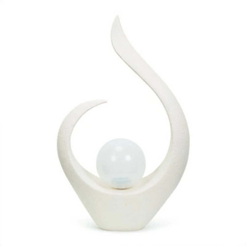 Image of ValueLights Solar Powered Large Abstract Garden Ornament White