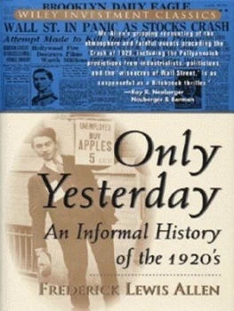Image of Only Yesterday by Frederick Lewis Allen Book