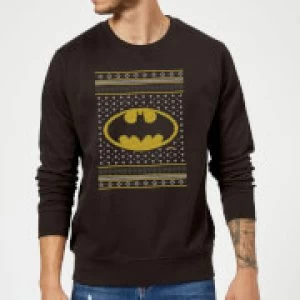 image of DC Batman Knit Christmas Sweatshirt - Black