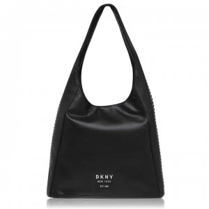 image of DKNY Alixis PU Hobo Bag - Black/Sil BSV