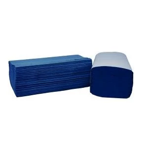 image of 2Work 1-Ply I-Fold Hand Towels Blue Pack of 3600 2W70104