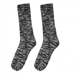 image of Firetrap 2 Pack Boot Socks Mens - Black Marl