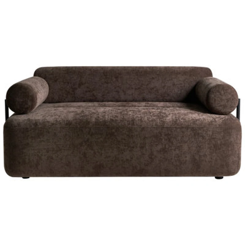 Image of Beliani Sofa 2 Seater Elva Chenille Dark Brown