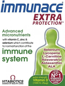 Image of Vitabiotics Immunace Extra Protection Tablets - 30s