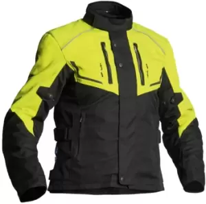 Image of Lindstrands Halden Waterproof Ladies Motorcycle Textile Jacket, black-yellow, Size 38 for Women, black-yellow, Size 38 for Women