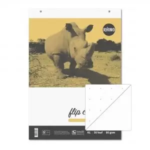 image of RHINO Office A1 Flip Chart Pad 30 Leaf 20mm Dotted with Plain Reverse