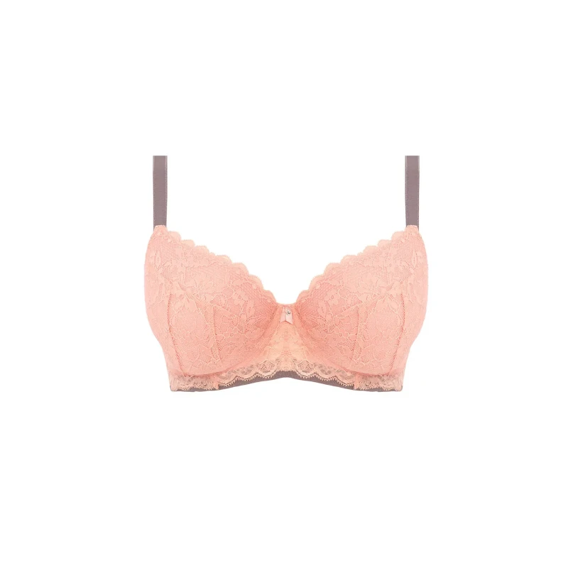 Image of Freya Womens Offbeat Underwired Padded Half Cup Bra in Pink Size: 38DD Pink Female 38DD