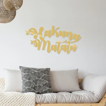 Image of Hakuna Matata - Gold Gold Decorative Metal Wall Accessory