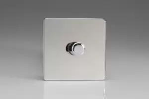 Image of Varilight 1 Gang 2 Way Push On/Off Rotary LED Dimmer 1 x 0 120W (1 10 LEDs) - JDCP401S