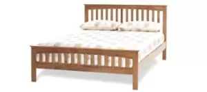 image of Serene Amelia Hevea 4ft Small Double Honey Oak Bed Frame