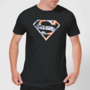 image of DC Originals Floral Superman Mens T-Shirt - Black