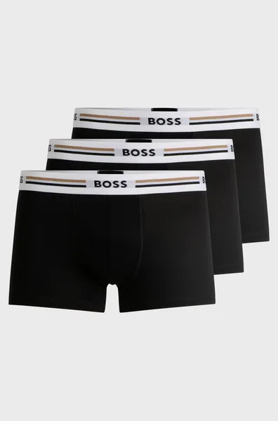 image of Boss 3 Pack Revive Boxer Shorts Trunks Small Black 42464503350