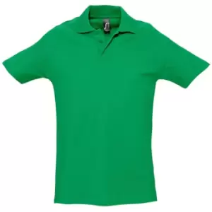 Image of SOLS Mens Spring II Short Sleeve Heavyweight Polo Shirt (M) (Kelly Green)
