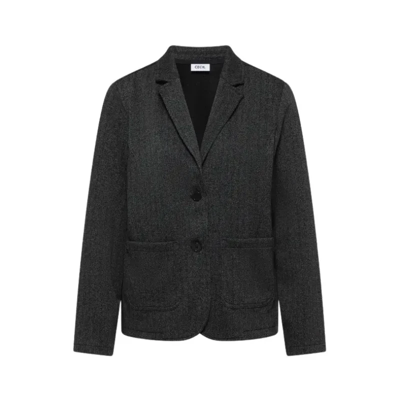 Image of cecil Womens blazer Cecil Herringbone Noir Female M
