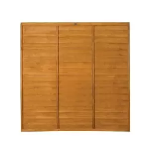 image of Wickes Traditional Autumn Gold Dip Treated Overlap Fence Panel Wood - 6x6ft