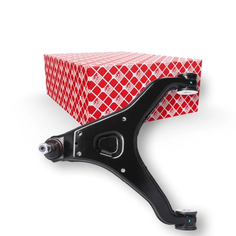 Image of FEBI BILSTEIN 43656 Suspension arm Triangular Control Arm (CV), Sheet Steel, Lower, with bearing(s), with lock nut Sheet Steel Track Control Arm (273)