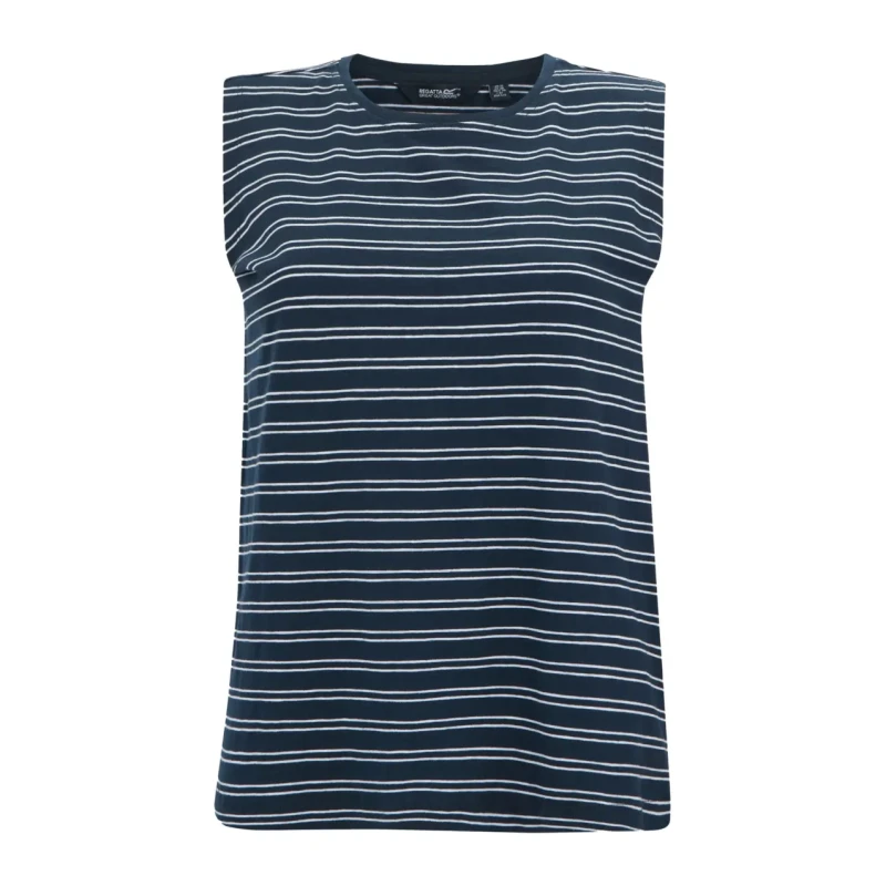 Image of Regatta Womens Fariene Cotton Sleeveless Top in Navy Size: 10 Navy Female 10