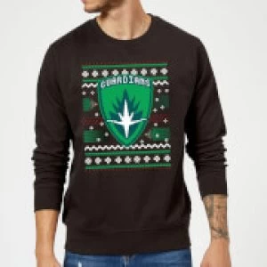 image of Guardians Of The Galaxy Badge Pattern Christmas Christmas Sweatshirt - Black - 5XL