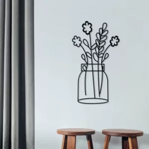 Image of Flower 7 Black Decorative Metal Wall Accessory