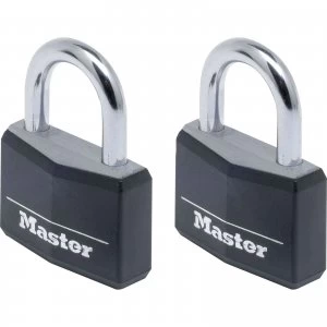 image of Masterlock Aluminium Vinyl Padlock Keyed Alike 40mm Black Standard