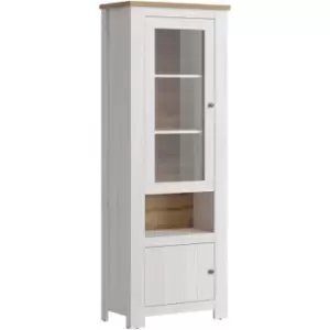 Image of Celesto 2 Door Display Cabinet in White and Oak