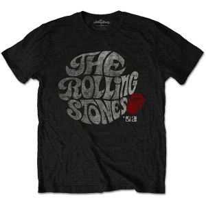 Image of The Rolling Stones - Swirl Logo '82 Unisex Large T-Shirt - Black