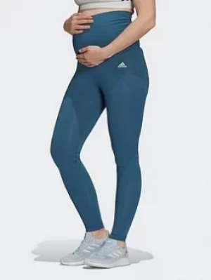 Image of adidas Essentials Cotton Leggings (maternity), Purple/White, Size L, Women
