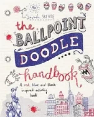 image of ballpoint doodle handbook a red blue and Black inspired activity book