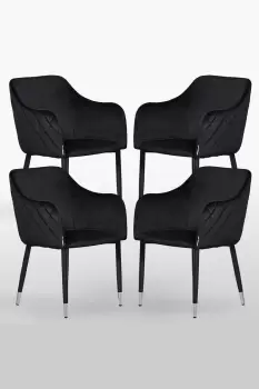 image of 'Verona' Velvet Dining Chairs Set of 4