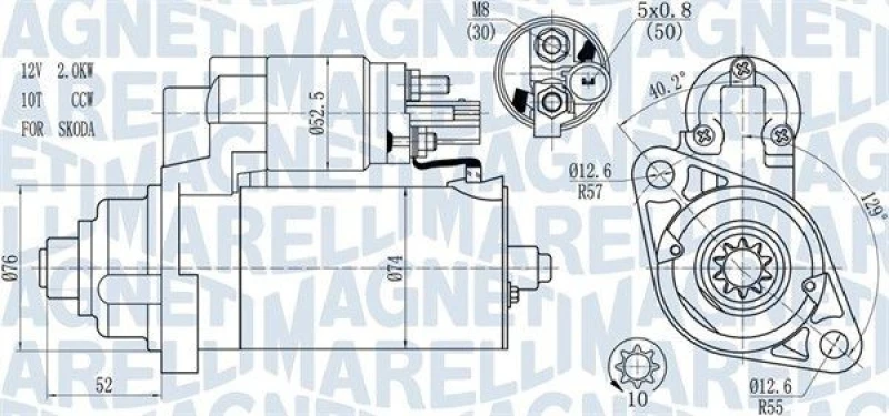 Image of MAGNETI MARELLI Starter motor MAGNETI MARELLI 063721393010