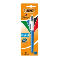 Image of Bic 4 Colours Blue Body Ballpoint Pen - (10 Pack)