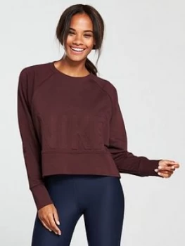 Image of Nike Training Versa Crew Sweat Burgundy Burgundy Size XXL Women