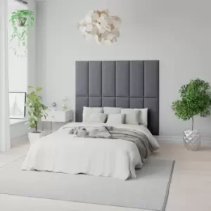 Image of Aspire Easymount Wall Mounted Upholstered Panels Modular Diy Headboard In Plush Velvet Fabric Steel (pack Of 2)