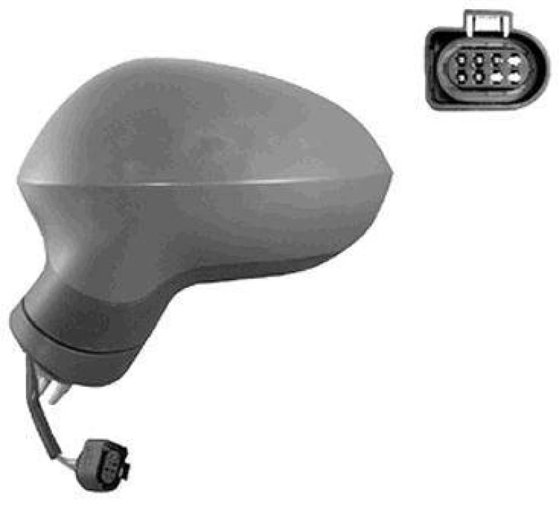 Image of VAN WEZEL 4940807 Wing mirror * HAGUS * Left, Heatable, primed Outside Mirror (50)