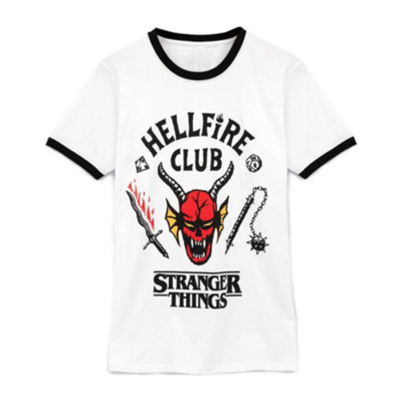 Image of Stranger Things Stranger Things Men Short Sleeved T-Shirt in White Size: 3X-Large White XXXL Male 5056549013310