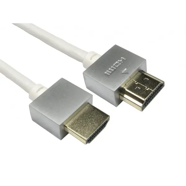 image of Cables Direct 1m Super Slim HDMI Cable in White