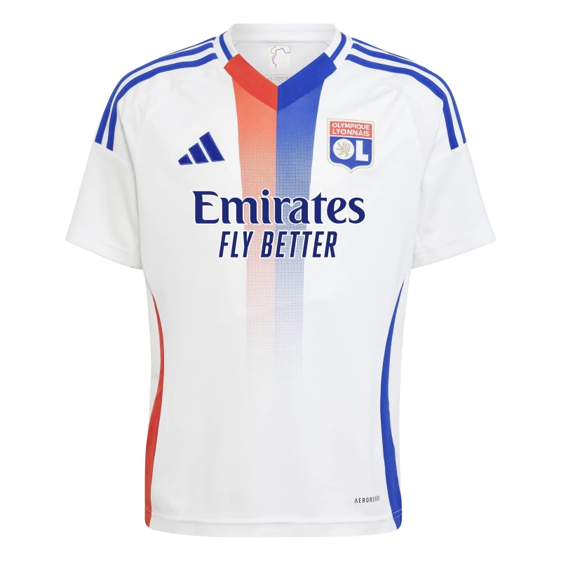 Image of adidas Olympique Lyonnais Home Shirt 2024 2025 Juniors - White White 7 - 8 Years