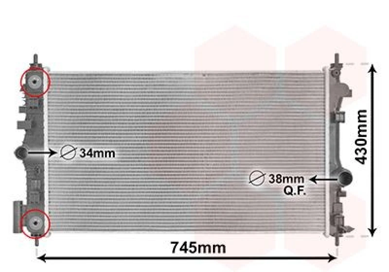 Image of VAN WEZEL Engine radiator VAN WEZEL 37012710